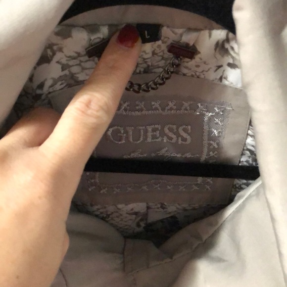 Classic Gray Trench Rain Coat Large - Guess - Picture 3 of 8